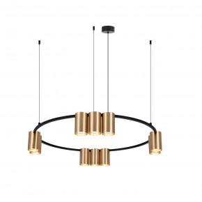 DK4065-BK+SG Подвесной светильник ORBIT , IP20, 10xGU10 LED до 15 Вт, черный + сатинированное золото, алюминий в Приобье - priobie.ok-mebel.com | фото 3