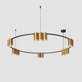 DK4067-BK+SG Подвесной светильник ORBIT, IP20, 15xGU10 LED, до 15 Вт, черный + сатинированное золото, алюминий в Приобье - priobie.ok-mebel.com | фото