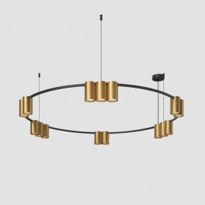 DK4067-BK+SG Подвесной светильник ORBIT, IP20, 15xGU10 LED, до 15 Вт, черный + сатинированное золото, алюминий в Приобье - priobie.ok-mebel.com | фото 2