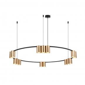 DK4067-BK+SG Подвесной светильник ORBIT, IP20, 15xGU10 LED, до 15 Вт, черный + сатинированное золото, алюминий в Приобье - priobie.ok-mebel.com | фото 3