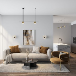 DK5060-BK+SG Бра ORBIT, IP20, 3000К, LED, 10 Вт, черный + сатинированное золото, алюминий в Приобье - priobie.ok-mebel.com | фото 5
