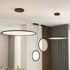 DK6616-BK Подвесной горизонтальный светильник Veil со светодиодом H900 d600 220V 48W 3000-6000K IP20 черный алюминий в Приобье - priobie.ok-mebel.com | фото 5