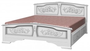 ЕЛЕНА Кровать из массива 1400 с 2-мя ящиками  в Приобье - priobie.ok-mebel.com | фото