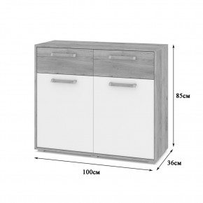 ФЛОРИДА Гостиная (модульная) дуб серый/белый в Приобье - priobie.ok-mebel.com | фото 6