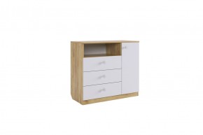 ФОРСАЖ Комод (крафт золотой/белый) в Приобье - priobie.ok-mebel.com | фото