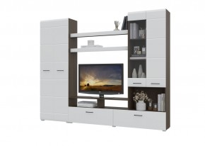 Гостиная Альфа МДФ (Венге/Белый глянец) в Приобье - priobie.ok-mebel.com | фото
