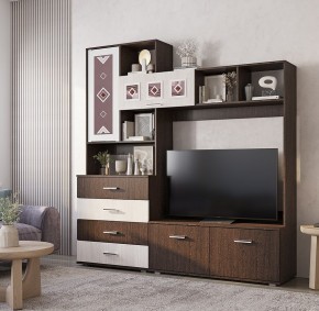 Гостиная Белла (модульная) венге/ясень белый в Приобье - priobie.ok-mebel.com | фото 16