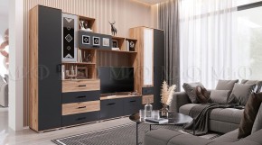 Гостиная Белла (Сандал, Графит/Дуб крафт) в Приобье - priobie.ok-mebel.com | фото 5