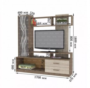 Гостиная Дарья Модульная (Дуб вотан/Белый глянец) в Приобье - priobie.ok-mebel.com | фото 5