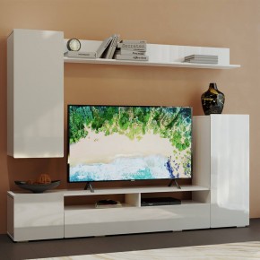 Гостиная Диаманд (белый/белый глянец) в Приобье - priobie.ok-mebel.com | фото