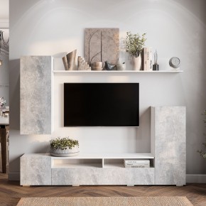 Гостиная Диаманд (белый/цемент светлый) в Приобье - priobie.ok-mebel.com | фото