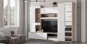 Гостиная Флай (ЦС-01/ШК-04) дуб сонома/белый в Приобье - priobie.ok-mebel.com | фото