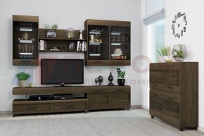 Гостиная Камелия Композиция 8 (Гикори Джексон темный) в Приобье - priobie.ok-mebel.com | фото