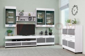 Гостиная Камелия Композиция 8 (Снежный ясень - серый) в Приобье - priobie.ok-mebel.com | фото