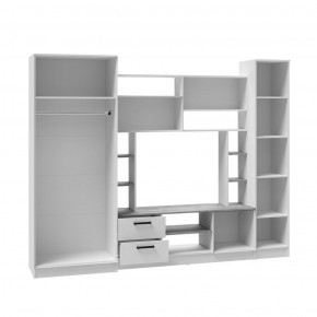 Гостиная СОЛО ЛДСП Белый /ЛДСП Ателье светлое в Приобье - priobie.ok-mebel.com | фото 2