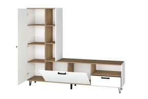 Гостиная Трикс (Дуб крафт золотой/Белый текстурный) в Приобье - priobie.ok-mebel.com | фото 2