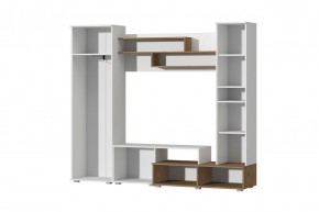 Гостиная Юна (Белый текстурный/Дуб крафт золотой) в Приобье - priobie.ok-mebel.com | фото 2