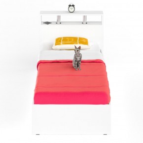 Камелия Кровать 0900, цвет белый, ШхГхВ 93,5х217х78,2 см., сп.м. 900х2000 мм., без матраса, основание есть в Приобье - priobie.ok-mebel.com | фото 2