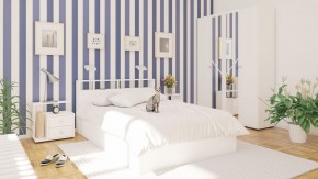 Камелия Кровать 1400, цвет белый, ШхГхВ 143,5х217х78,2 см., сп.м. 1400х2000 мм., без матраса, основание есть в Приобье - priobie.ok-mebel.com | фото 4