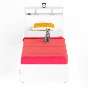 Камелия Кровать с ящиками 0900, цвет белый, ШхГхВ 93,5х217х78,2 см., сп.м. 900х2000 мм., без матраса, основание есть в Приобье - priobie.ok-mebel.com | фото 3