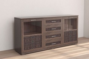 Кэт-4 Комодино (МДФ Венге/Экокожа Caiman коричневый) в Приобье - priobie.ok-mebel.com | фото
