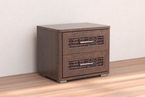 Кэт-4 Тумба 2 ящ (МДФ Венге/Экокожа Caiman коричневый) в Приобье - priobie.ok-mebel.com | фото