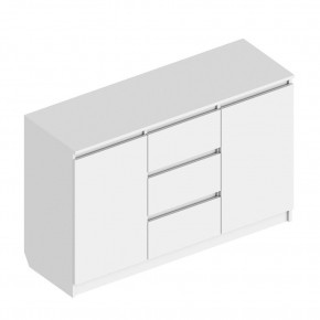 Комод 2-ств. с 3 ящиками "Бьянко" (Белый лофт) в Приобье - priobie.ok-mebel.com | фото