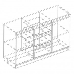 Комод 2-ств. с 3 ящиками "Бьянко" (Белый лофт) в Приобье - priobie.ok-mebel.com | фото 3