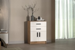 Комод Эконом (Дуб крафт золотой/Белый текстурный) в Приобье - priobie.ok-mebel.com | фото 3