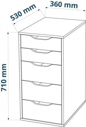 Комод Ингар белый с пятью выдвижными ящиками в Приобье - priobie.ok-mebel.com | фото 3