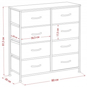 Комод Leset Линкс 8 ящ. (к/з), Каркас Белый, ящики Белые в Приобье - priobie.ok-mebel.com | фото 8