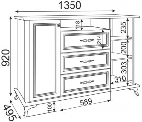 Комод М03 Скарлетт (бодега светлая) в Приобье - priobie.ok-mebel.com | фото 2