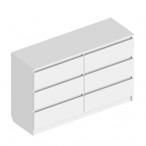 Комод с 6 ящиками 1200 "Бьянко" (Белый лофт) в Приобье - priobie.ok-mebel.com | фото