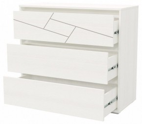 АДЕЛИНА Комод с тремя ящиками (белый рамух) в Приобье - priobie.ok-mebel.com | фото 2