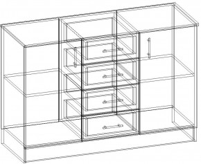 СОФИЯ Комод К1000 2Д (венге/дуб белфорт) в Приобье - priobie.ok-mebel.com | фото 3