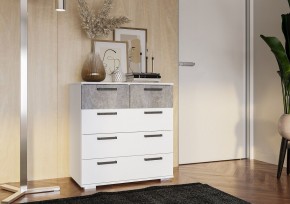 Комод Стандарт-5 NEW (белый/цемент светлый) в Приобье - priobie.ok-mebel.com | фото 3