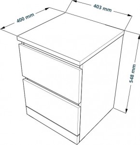 Комод Варма 2 с двумя выдвижными ящиками, цвет белый в Приобье - priobie.ok-mebel.com | фото 3