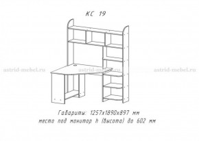 Компьютерный стол №19 (Анкор темный) в Приобье - priobie.ok-mebel.com | фото 3