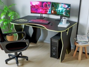 Компьютерный стол КЛ №9.0 (Черный/Желтый) в Приобье - priobie.ok-mebel.com | фото 2
