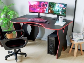 Компьютерный стол КЛ №9.0 (Черный/Красный) в Приобье - priobie.ok-mebel.com | фото 3