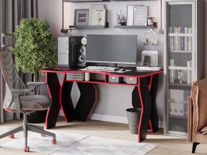 Компьютерный стол КЛ №9.0 (Черный/Красный) в Приобье - priobie.ok-mebel.com | фото 4