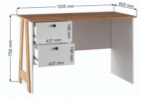 Компьютерный стол Теодора белый / крафт золотой в Приобье - priobie.ok-mebel.com | фото 3