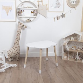 Комплект детский стол ОБЛАЧКО и стул ОБЛАЧКО ROLTI Baby (белая столешница/белое сиденье/береза ножки) в Приобье - priobie.ok-mebel.com | фото