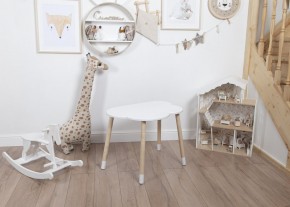 Комплект детский стол ОБЛАЧКО и стул ЗВЕЗДА ROLTI Baby (белая столешница/белое сиденье/береза ножки) в Приобье - priobie.ok-mebel.com | фото