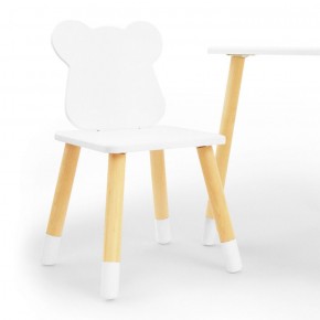 Комплект детской мебели стол и два стула Мишутка (Белый/Белый/Береза) в Приобье - priobie.ok-mebel.com | фото
