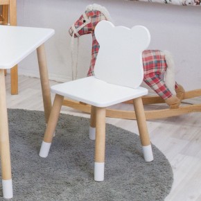 Комплект детской мебели стол и два стула Мишутка (Белый/Белый/Береза) в Приобье - priobie.ok-mebel.com | фото 2