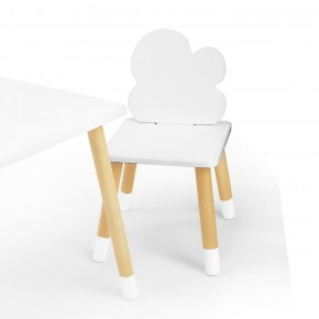 Комплект детской мебели стол и два стула Облачко (Белый/Белый/Береза) в Приобье - priobie.ok-mebel.com | фото