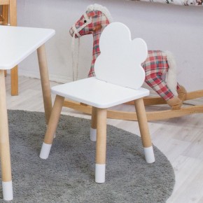 Комплект детской мебели стол и два стула Облачко (Белый/Белый/Береза) в Приобье - priobie.ok-mebel.com | фото 3