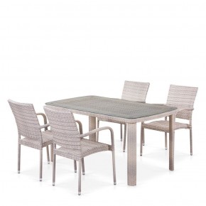 Комплект плетеной мебели T256C/Y376C-W85 Latte (4+1) + подушки на стульях в Приобье - priobie.ok-mebel.com | фото