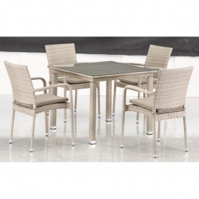 Комплект плетеной мебели T256C/Y376C-W85 Latte (4+1) + подушки на стульях в Приобье - priobie.ok-mebel.com | фото 3